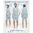 thumbnail image 2 of Lycody 2-Piece Men’s Linen Summer Vest Shorts, Slim Fit Lightweight Waistcoat Shorts, Casual Beach Summer Wedding Prom Graduate Homecoming Outfit, Machine Washable, 2 of 7