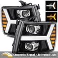 thumbnail image 2 of Smoke Fit 2007-2014 Silverado 1500 2500HD Headlights Headlamps Left+Right 07-14 2 of 2