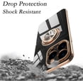 thumbnail image 3 of for iPhone 14 Pro Case with Ring Holder, 360 Rotatable Magnetic Kickstand Support Car Mount Slim Shockproof for Women Men Protective Phone Case for iPhone 14 Pro 6.1", Milky White/Gold, 3 of 8