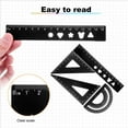thumbnail image 4 of Uxcell 4pcs Triangular Ruler Set 15mm Aluminum Ruler Geometric Protractor Triangle Ruler Engineering Scale Black, 4 of 6