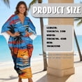 thumbnail image 5 of XYZCANDO Women's Long Kaftan Dress Flowy Maxi Dress Beach Cover Up Loose Fit Batwing Sleeve Swimsuit Cover Ups Coconut Palm Sunset Hawaiian Robe Vacation Outfits Elegant Gown Top Night Dress, 5 of 7