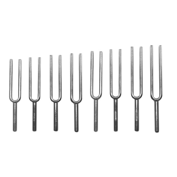 Eisco Labs Scientific Steel Tuning Forks, Set of 8 (Scientific Pitch, C4 = 256Hz) - Designed for Physics Experiments