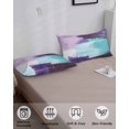 thumbnail image 4 of Purple Turquoise Pillow Covers King Size, Geometric Modern Abstract Oil Painting Soft Bed Throw Pillowcases Breathable Cooling Long Lumbar Body Pillow Sham Cover for Bed Sofa 20''x40'', 4 of 7