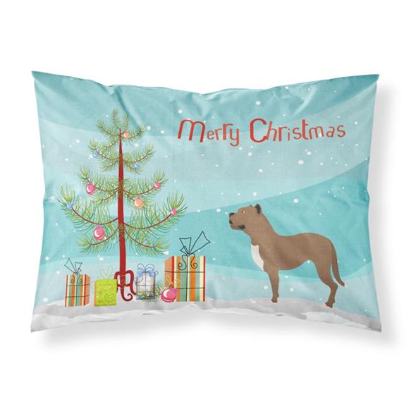 Carolines Treasures BB8501PILLOWCASE Perro de Presa Canario Christmas Fabric Standard Pillowcase
