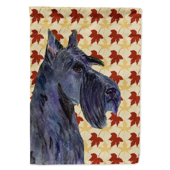 Scottish Terrier Fall Leaves Portrait Garden Flag