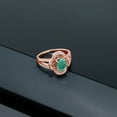 thumbnail image 4 of Gem Stone King 2.37 Ct Oval Green Malachite 18K Rose Gold Plated Silver Ring (Size 8), 4 of 4