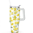 thumbnail image 2 of 40oz Lemon Tumbler with Handle & Straw - Insulated Stainless Steel Travel Mug,Leakproof,Cup Holder Friendly,Dishwasher Safe,for Hot/Cold Drinks., 2 of 9