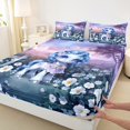 thumbnail image 3 of Manfei Cartoon Unicorn Bed Sheets Twin, Dreamy Animal Twin Sheet Sets, Rustic Floral Bedding Sets Twin Size, Microfiber Bedroom Decoration, 3pcs, 3 of 7