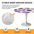 thumbnail image 2 of Elastic Fitted Round Tablecloth, Purple Polka Dots Waterproof Stretch Table Cover for 36"-44" Tables, Modern Abstract Art Washable Outdoor Tablecloths for Patio, Picnic, Camping, 2 of 9