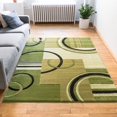 thumbnail image 4 of Infinity Home 600154 3 ft. 11 in. x 5 ft. 3 in. Ruby Galaxy Waves Area Rug - Green, 4 of 5