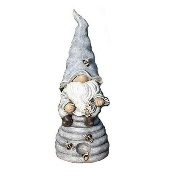 Home & Garden Gnome With Bee Polyresin Hive Bumble Daisies 16334