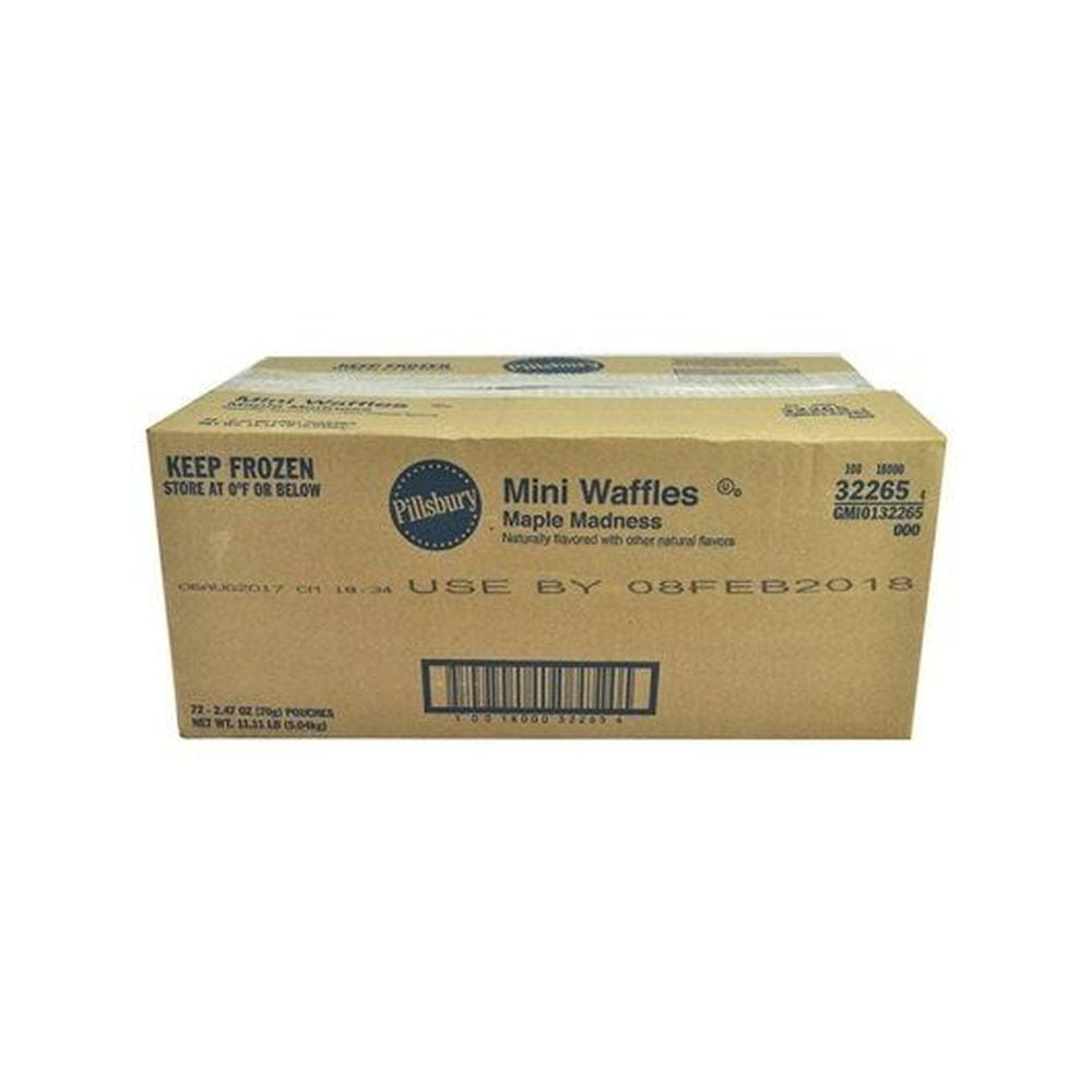 Pillsbury Maple Madness Mini Waffles, 2.47 Ounce -- 72 per case.