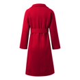 thumbnail image 5 of Womens Long Pea Coat Notch Lapel Trench Coat Winter Long Jacket with Belt Color: Red Size: L, 5 of 8