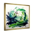 thumbnail image 2 of Designart "Expression of Green and White Abstract Ink V" Abstract Framed Wall Art Decor - Modern Green Abstract Painting Entryway Framed Wall Art Print, 2 of 6