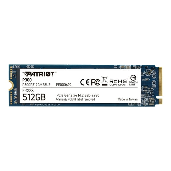 Patriot P300 M.2 2280 512GB PCIe Gen3 X4, NVMe 1.3 Internal Solid State Drive (SSD)