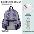 thumbnail image 5 of Police and Star Purple Pattern Backpack for School, Cute School Bag with Adjustable Shoulder Straps and Padded Back, 13.4"x11"x4.7", 5 of 5