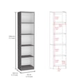 thumbnail image 4 of 3 Piece Bookshelves and Bookcases Set, 67" Wide Storage Organizer Shelf with 13 Shelves and Two-Door Cabinet, Tall Bookcase Home Decor Furniture for Home Office, Living Room, White+gray, 4 of 7