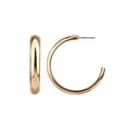 thumbnail image 3 of Time and Tru Adult Women's Gold Tone Polished Metal Hoop Earring, 3 of 5