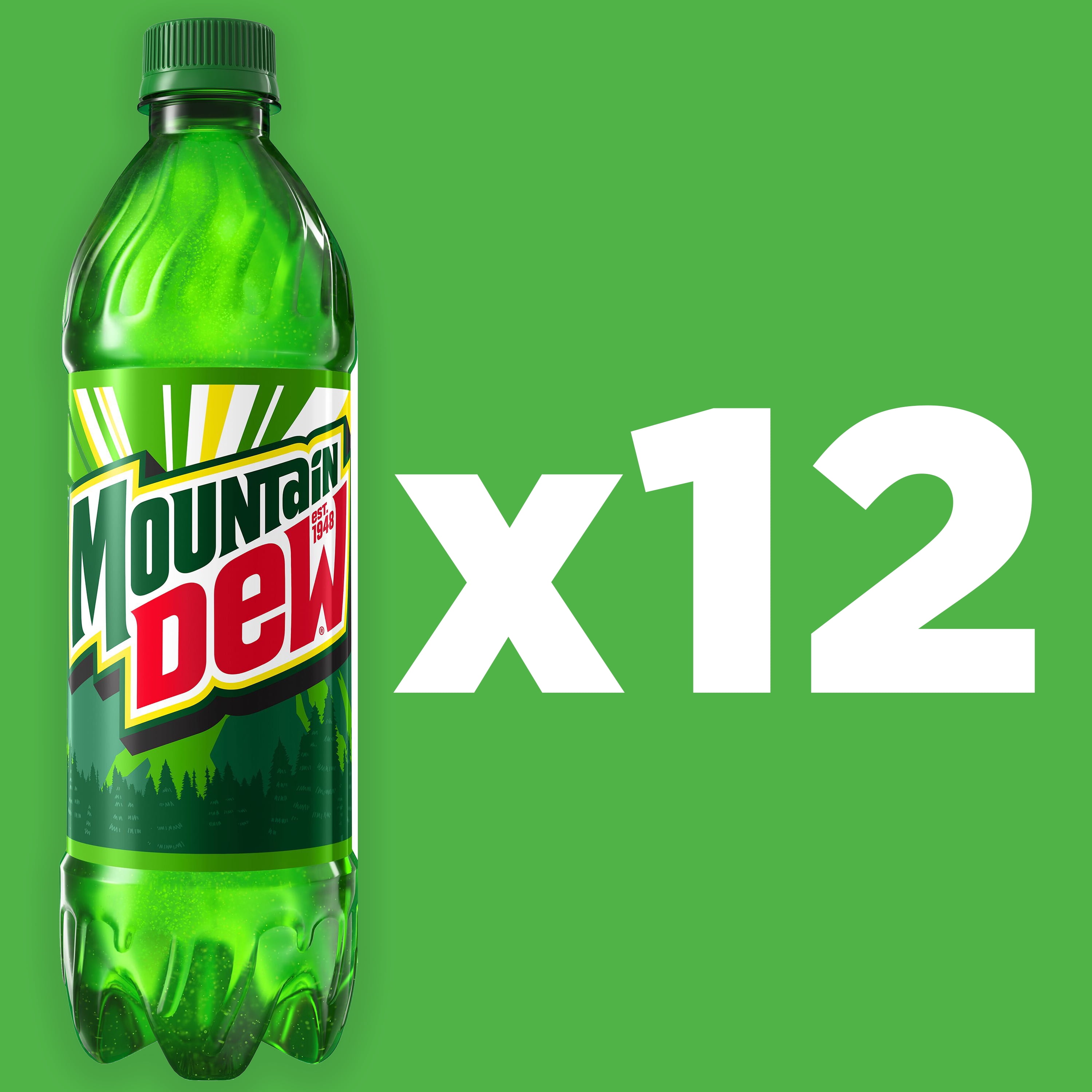 Mountain Dew Citrus Soda Pop, 16.9 fl oz, 12 Pack Bottles