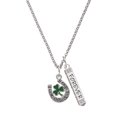 thumbnail image 1 of Delight Jewelry Silvertone Irish Luck Horseshoe with Shamrock Silvertone Forever Bar Charm Necklace, 23", 1 of 4