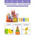 thumbnail image 3 of Muyoka Austok Juego de tren de dominó de 80 piezas, tren divertido y colorido con sonidos, juego de bloques de dominó para construir y apilar juguetes para niños y niñas, juego de tren de juguete de c Muyoka Hogar, 3 of 7