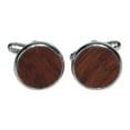 thumbnail image 2 of 2 gemelos redondos de madera para hombre, ideales para papá, graduación, accesorios de negocios., 2 of 8