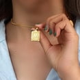 thumbnail image 3 of APIPEE Square Initial Letter Pendant Necklace for Men and Women – 18K Gold Plated Stainless Steel Alphabet Charm on Curb Chain, 3 of 9