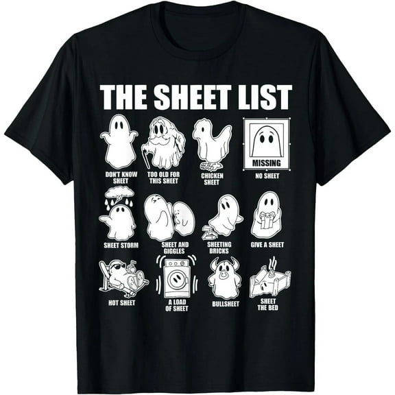 Halloween funny Boo Sheet Halloween the sheet list Tshirt, Funny Halloween Tees