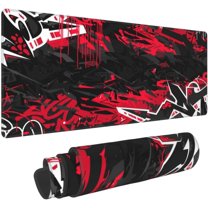 Abstract XL Large Gaming Mouse Pad with Stitched Edge, Non-Slip Big Long Extended Deskmat Desktop Makeup Mat, 31.5*11.8 in (Dark Black Abstract Flat Urban Street)