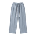 thumbnail image 5 of Hueook Straight Leg Jeans for Women Drawstring Elastic Waist Denim Pants with Pockets Casual XL, 5 of 5