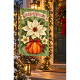 thumbnail image 5 of Purgmipth Holiday Welcome Christmas Garden Flag, Double-Sided White Poinsettia Pumpkin House Flag for Porch Yard Decor, 28 x 40 Inch, 5 of 8