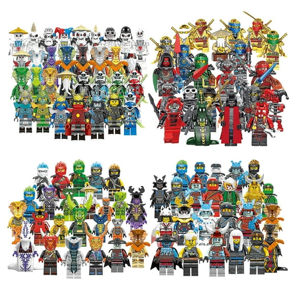 4 Set Of Ninjago Mini Figures Kai Jay Sensei Wu Master Building Blocks Toys_suning