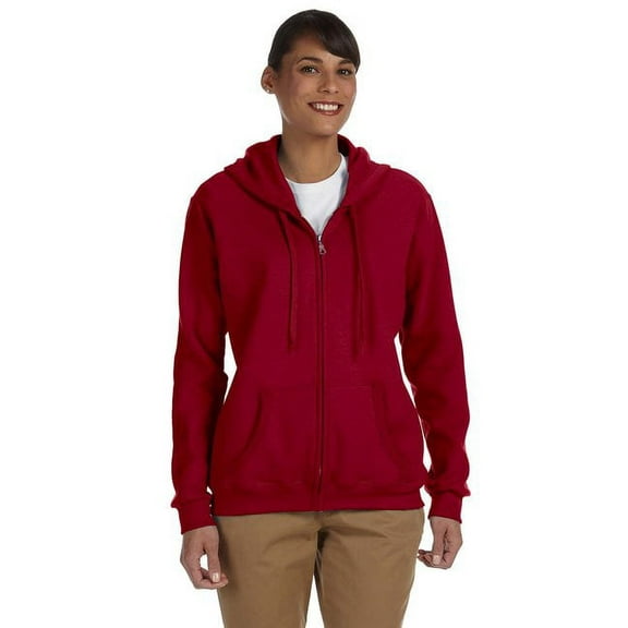 G186FL Gildan Ladies' Blend Full-Zip Hooded Sweatshirt Cardinal Red 3XL