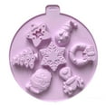 thumbnail image 1 of Pisexur Batería de cocina Molde navideño de 7 líneas, muñeco de nieve, árbol de Navidad, galletas de chocolate, pudín, bandeja para hielo, pegamento para aromaterapia para la cocina del hogar, 1 of 5