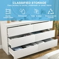 thumbnail image 5 of Kadyn White Chest of Drawer, 6 Double Drawer Dresser for Bedroom, Modern Storage Cabinet for Living Room, Dresser, 5 of 10
