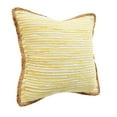 thumbnail image 3 of Ox Bay Ringo 20" x 20" Golden Yellow/White Jute Bordered Striped Cotton Adult Decorative Throw Pillow, 3 of 8