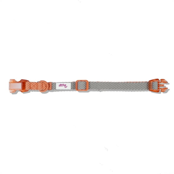 Adjustable Limitation Cotton Webbing Dog Neck Collar ,Soft, Lightweight, Breathable, Comfort Fit,Orange, Large