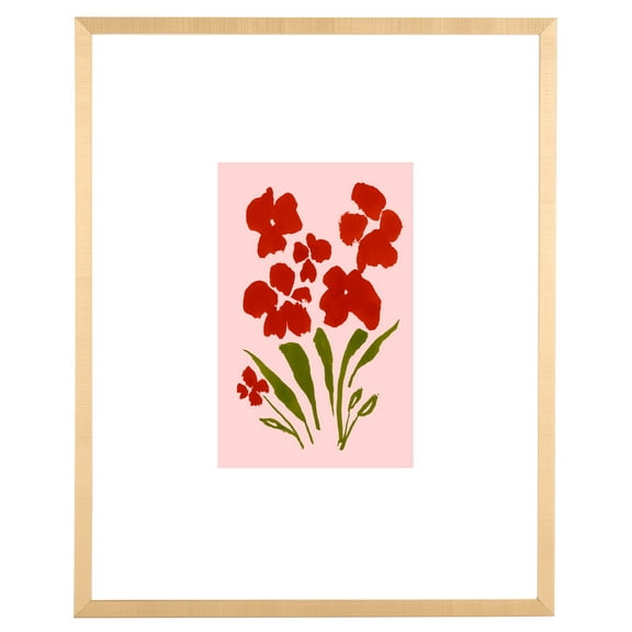 SAFAVIEH Pansy Passion, 16 in. x 20 in. Pink/Raspberry, Framed Wall Art