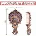 thumbnail image 7 of RAGUPEL Hand Mirrors with Handle,Oval Mirror Surface 5.3"*2.7"*0.8" Handheld Mirror with Handle,Decorative Peacock Engraving Small Mirror,Style5, 7 of 7