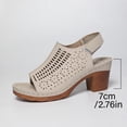 thumbnail image 4 of Dvprdro Womens Solid Casual Style Sandals Open Toe High-top Hollow Out Low Heel Soft Nonskid Multi-Color Daily Outdoor Wear, 4 of 5