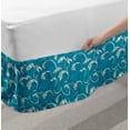 thumbnail image 2 of Sea Bed Skirt, Continuous Foamy Lines Style Drawing, Elastic Bedskirt Dust Ruffle Wrap Around for Bedding Decor, 4 Sizes, Sea Blue Ivory, by Ambesonne, 2 of 2