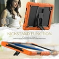 thumbnail image 4 of ELEHOLD for Samsung Galaxy Tab A8 10.5 inch Tablet SM-X200 2022 Ragged Case, Soft Silicone Hard PC Shoulder Strap Built-Kickstand Anti-Drop Shockproof Heavy Duty Protective Cover Case,Orange, 4 of 7