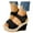 Black, variant on Juosiy Womens Floral Printed Wedge Espadrille Sandals Slingback Open Toe Summer Platform Heeled Shoes