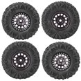 thumbnail image 2 of 4pcs RC Tire, Rubber RC Crawler Tire Metal Wheel Hub Spare Parts RC Tires Wheel Rims for 1/10 RC Car 2.2 Inch, 2 of 7