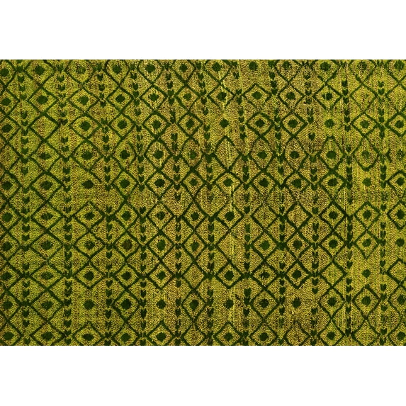 Ahgly Company Indoor Rectangle Oriental Yellow Modern Area Rugs, 5' x 8'
