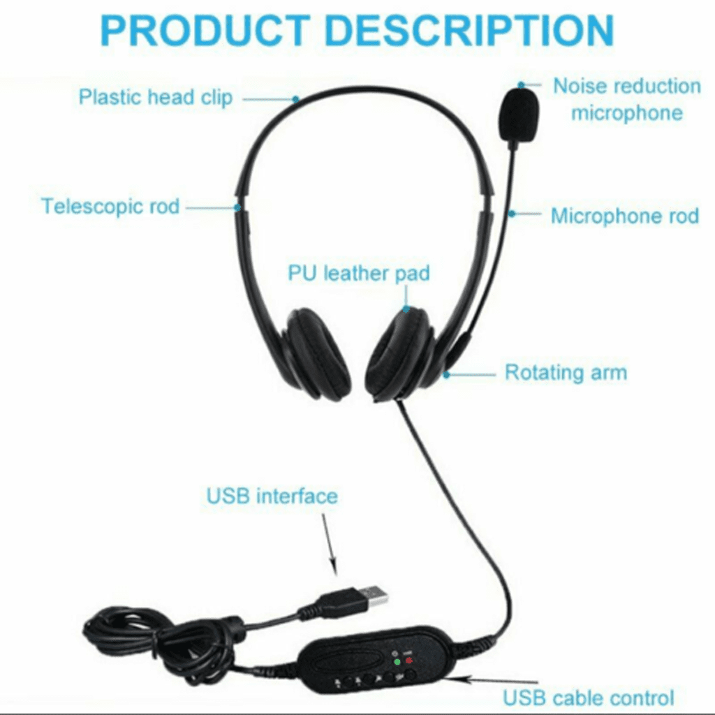 Noise Cancelling Call Center Headset Lossless Sound Telephone Headset