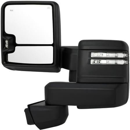 cciyu Tow Mirrors fit for2019-2022 For Chevy Silverado 1500 Pickup Towing Mirrors Pickup 1 Pair Power Control,Heated,Turn Signal Light,Width Light,Puddle Light,Temperature Sensor,With Black Housing