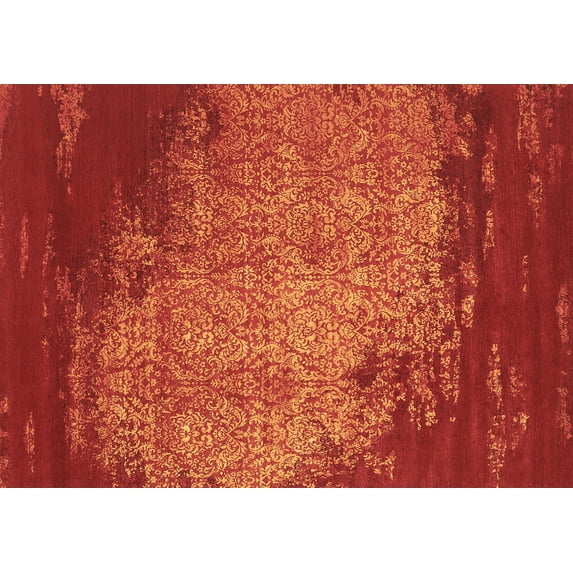 Ahgly Company Indoor Rectangle Abstract Brown Contemporary Area Rugs, 2' x 3'