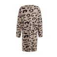 thumbnail image 2 of Womens Leopard Knit Cardigan Fashion Loose Slouchy Sweater Front Open Knit Coat, 2 of 5