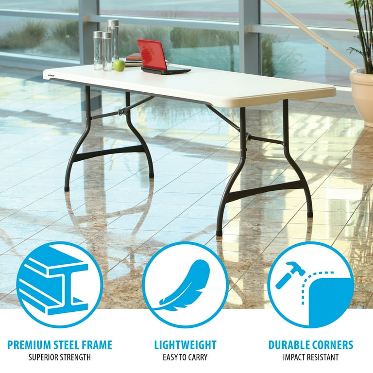 Lifetime 6ft Heavy-Duty Lightweight Plastic Folding Table